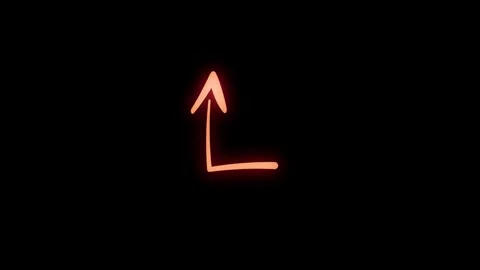 Animated Red Glowing Right Angle Corner Arrow Graphic Stock Footage 344572414