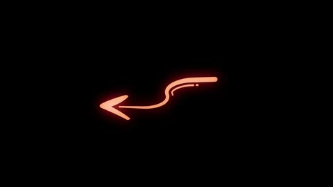 Animated Red Glowing S Curve Arrow Element on Black Background Stock Footage 344572495