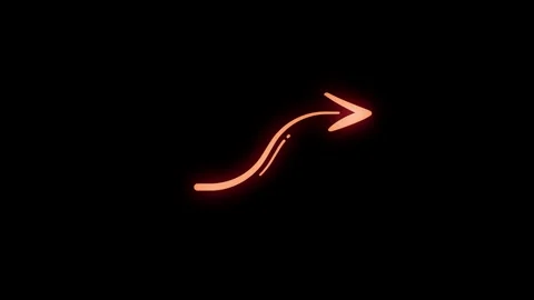 Animated Red Glowing S Curve Upward Arrow Motion Graphic Video stock 345958455