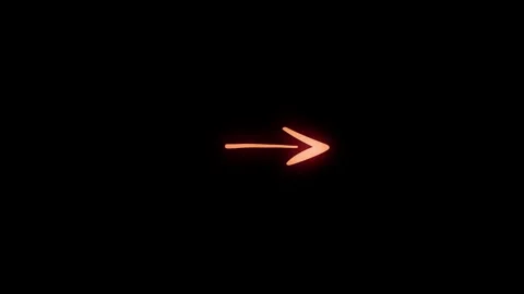 Animated Red Glowing Simple Horizontal Arrow Symbol on Dark Background Stock Footage 344572483