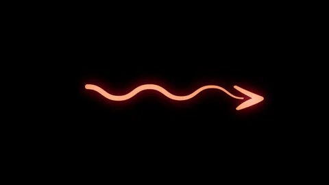 Animated Red Glowing Smooth Wavy Horizontal Arrow Graphic Stock Footage 344572410