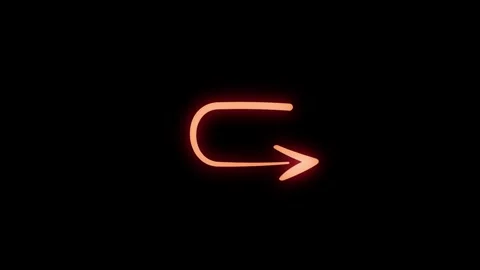 Animated Red Glowing U Turn Curved Arrow Element Stock Footage 344572494