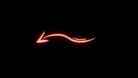 Animated Red Glowing Wavy Curve Arrow Pointing Left Video stock 345944268