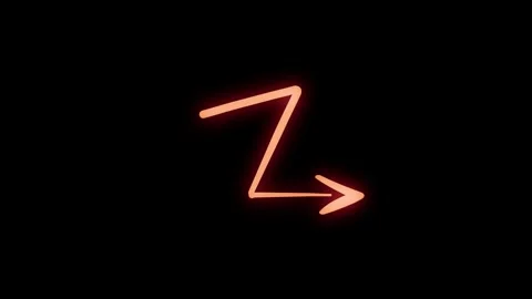 Animated Red Glowing Z Shaped Zigzag Arrow Symbol Stock Footage 344572534