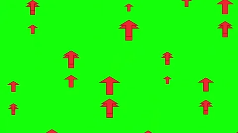 Animated Red Green Arrow Screen Horizontal 16:9 Green Screen Video stock 340461576