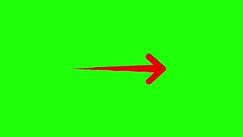 Animated red hand drawn arrow pointing right direction on isolated green sc.. Stock Footage 333032299
