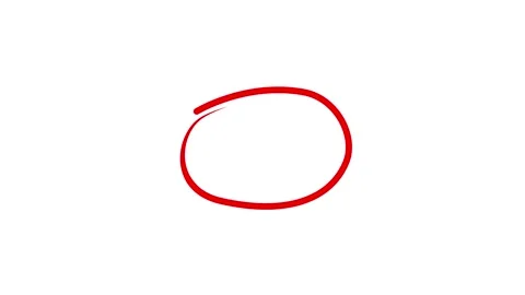 Animated Red Hand Drawn Circle Marker Highlight Stock Footage 341648554