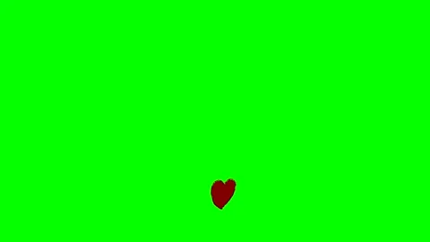 Animated red heart beating on green screen hand-drawn style romantic love Stock Footage 330073049