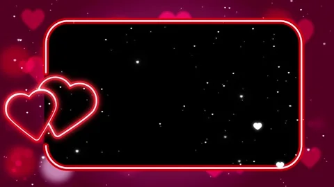 Animated Red Heart Frame with Floating Particles Stock Footage 341726671