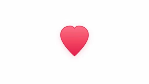 Animated red heart shape forming on a clean white background. 4K Video stock 343265825
