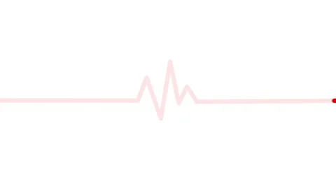 Animated Red Heartbeat Line Looping on White Background Stock Footage 314754409