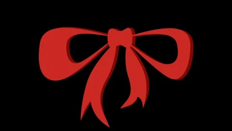 Animated red holiday bow moves on a black background. Stock Footage 322508257