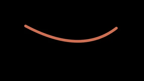 Animated Red Lips Smile Icon on Black Background 库存影片 334356780