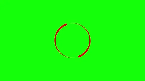 Animated red loading spinner rotating smoothly on bright green screen backg.. Stock Footage 333032260