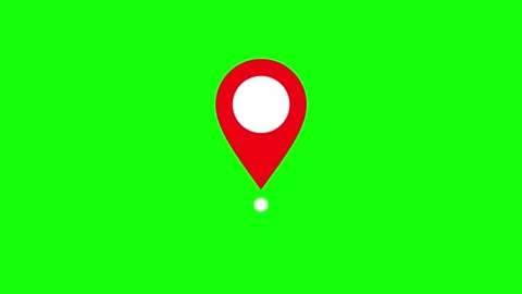 Animated Red Location Pin Green Screen, Chroma Key Map Pointer Icon Vídeos de archivo 312160465