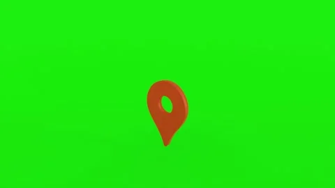 Animated red location pointer icon with green screen background Stock Footage 285470037