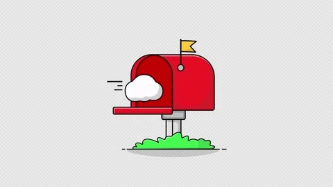Animated Red Mailbox. Empty Mailbox Concept Video - Transparent Stock Footage 286038676