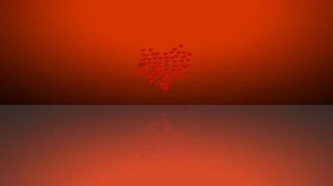 Animated red many moving small hearts expand contract Stock Footage 60804072