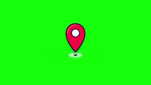 Animated red map location pin on green screen for navigation and travel pro.. Stock Footage 344862871