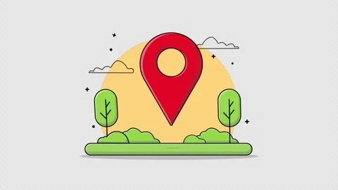 Animated Red Map Marker in a Park. Navigation Concept Animation – Transparent Stock Footage 274107145
