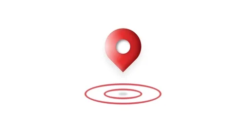 Animated Red Map Pin Location Marker Pulsating on a White Background. Stock Footage 332948913
