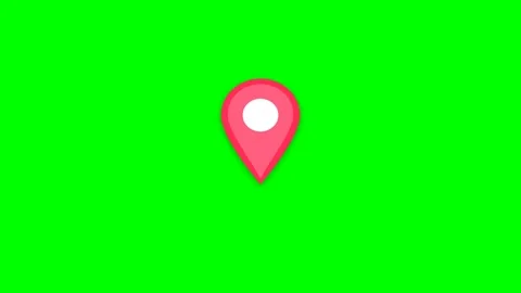 Animated Red Map Pin Marker on a Green Screen Background Stock Footage 347626400