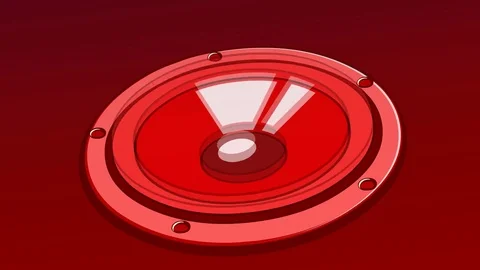 Animated Red Music Speaker background, seamless loop Stock Footage 85217650