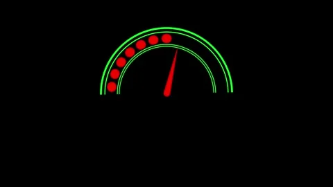 Animated red needle gauge meter green scale progress performance growth ach.. Stock Footage 317072146
