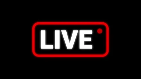 Animated Red Neon Live Streaming Button Stock Footage 318826343