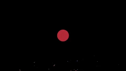 Animated red numbers three five two floating against a dynamic black background Stock Footage 344239299