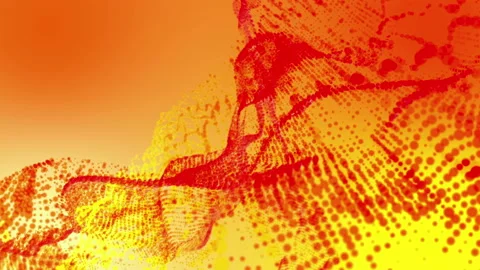 Animated red-orange particles. abstract animation. 3d render Stock Footage 123651238