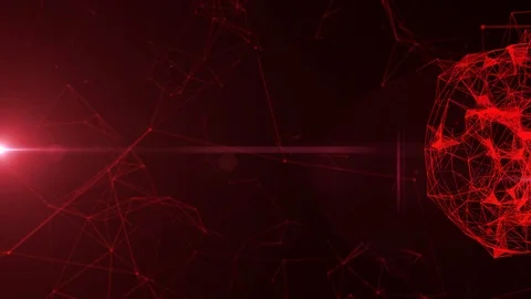 Animated Red Plexus Futuristic Background Video Stock Footage 126740215