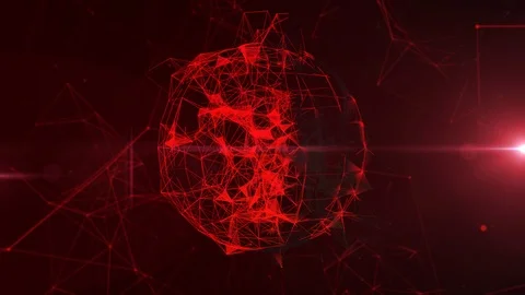 Animated Red Plexus Futuristic Background Video Stock Footage 126741379