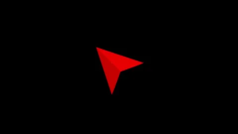 Animated Red Pointer Arrow Moving Back and Forth on Black Background Video stock 330726042