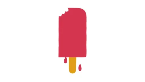 Animated red popsicle melting under summer heat with glossy shine Stock Footage 320286910