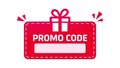 Animated Red Promo Code Coupon Banner with Gift Box Icon on White Background 库存影片 341420109