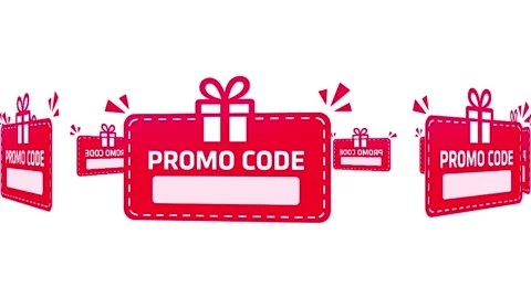 Animated Red Promo Code Coupon Banner with Gift Box Icon on White Background 库存影片 341420373