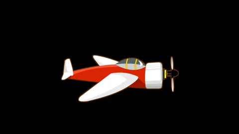 Animated Red Propeller Plane Front View Stock Footage 278342066