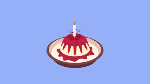 Animated red pudding icon in cartoon sty... | Stock Video | Pond5