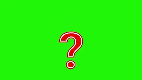 Animated Red Question Mark Up Down Loop Animation On Green Screen Stock Footage 330114134