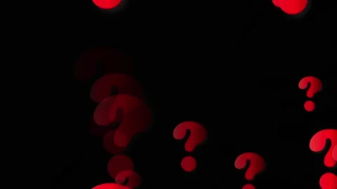 Animated red question mark particles on black background.  Video stock 317806586