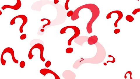 Animated Red Question Marks on White Background Confusion Motion Design Stock Footage 325358658