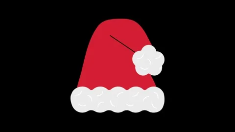 Animated red Santa hat with white trim and pom-pom swaying Stock Footage 320286845