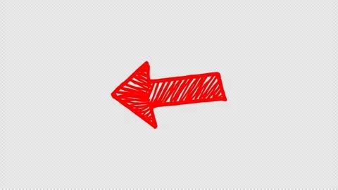 Animated Red Sketch Arrow Pointer Hand Drawn Scribble Doodle Motion Graphics Stock Footage 347877758