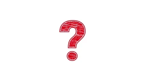 Animated Red Sketched Question Mark Icon zoom in zoom out animation Stock Footage 330853352
