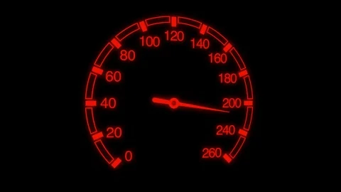 Animated Red Speedometer Gauge Indicator Vídeos de archivo 342698643