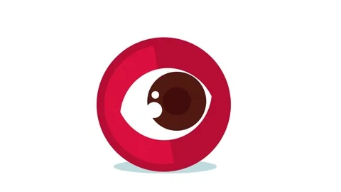 Animated red sphere with blinking eye looking around for modern graphic des.. Stock Footage 339267564