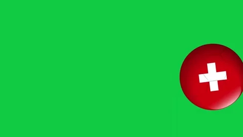 Animated Red Spheres with White Crosses Bouncing on Green Screen 動画素材 344931445