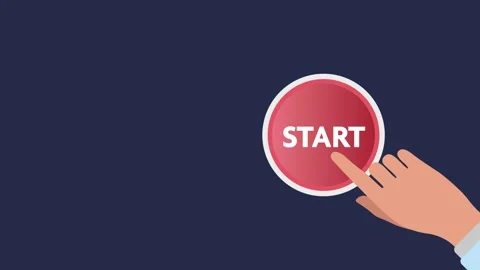 Animated red start button designed for web marketing and social media engagement 스톡 동영상 302360822