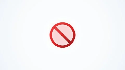 Animated red stop symbol on white background. 4K 스톡 동영상 340514716